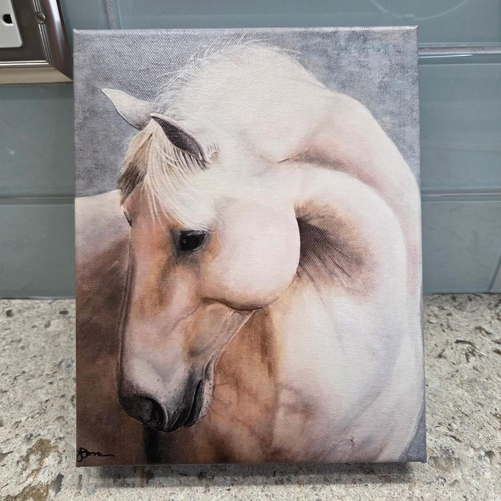 NEW The White Horse Gallery Wrap Equestrian Wall Decor 8x10 JDMUNSON